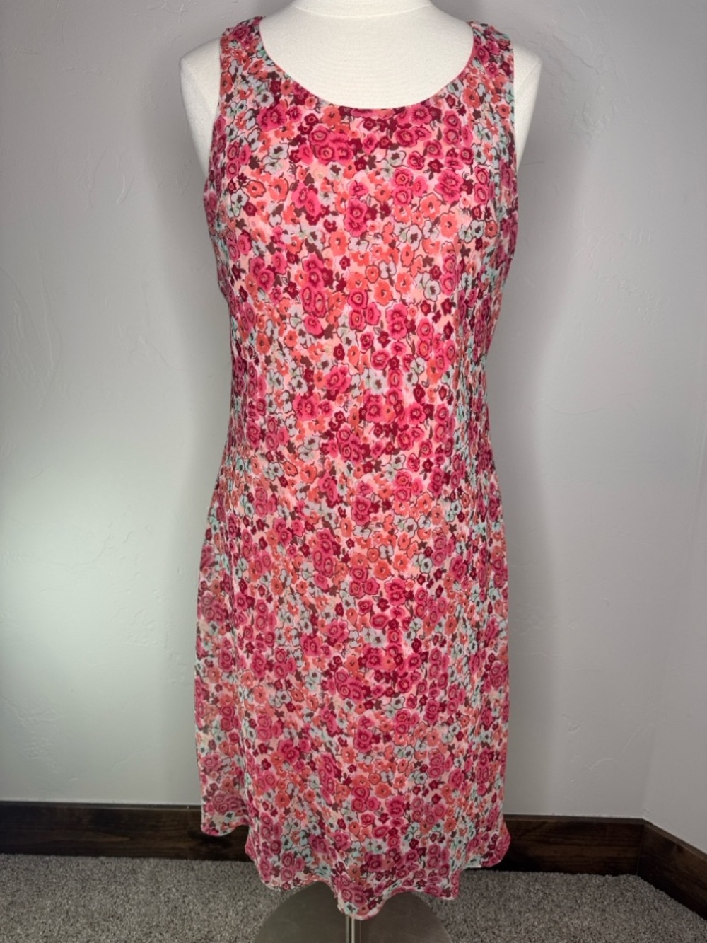 karin stevens Pink Floral Sleeveless Midi Dress